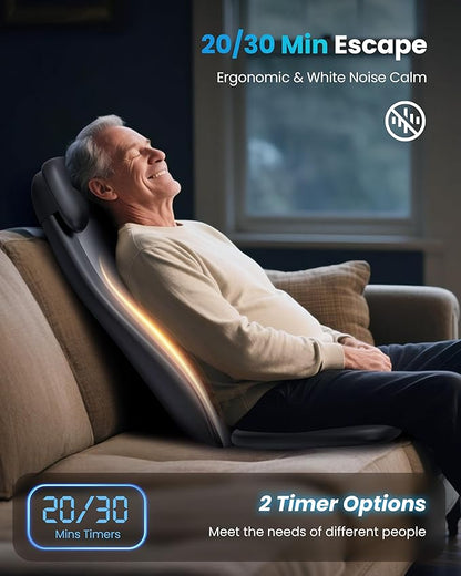 COMFIER Shiatsu Massage Cushion with Heat,2D/3D Shiatu Back Massager with App Control,Deep Tissue Kneading Massage Chair Pad with Vibration,Back Massager for Chair,Gifts for Dad,Mom