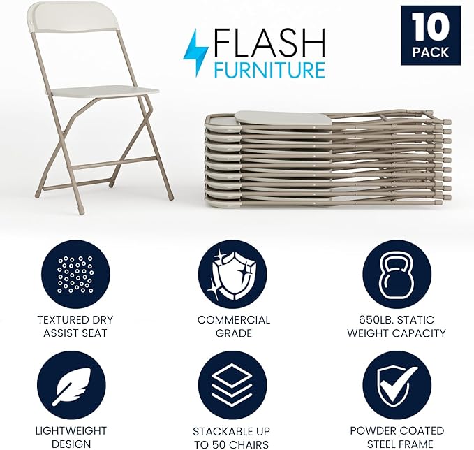 Flash Furniture Hercules Series Plastic Folding Chairs