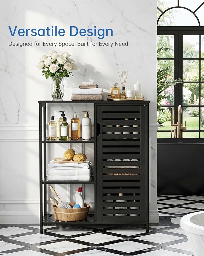HITNET Bathoom Storage Cabinet, Bamboo Floor Cabinet