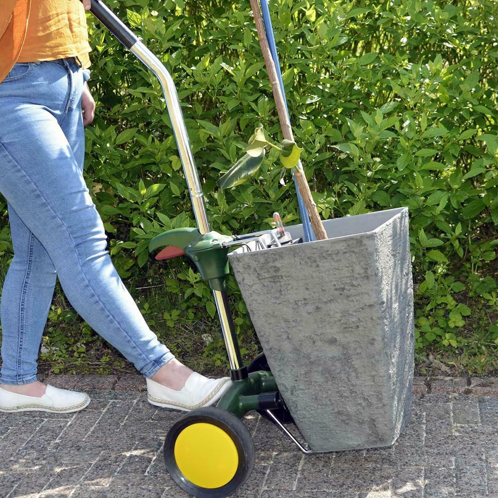 Yeatool Garden Pot Mover Dolly Heavy Duty Plant Caddy Wheeled Trolley with Adjustable Handle Flat Free Wheels for Plant Pot