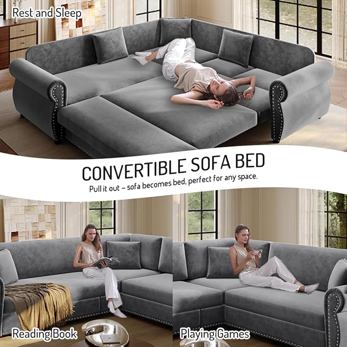 88.2" Sectional Sleeper Sofa