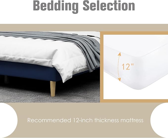 AGARTT Upholstered Platform Bed Frame King Size