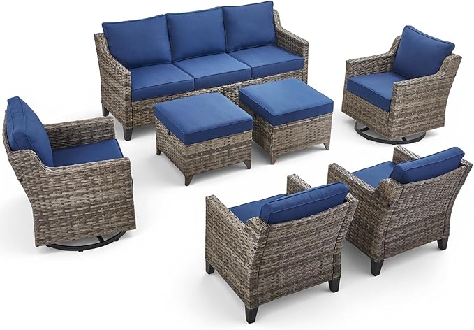 7 Piece Outdoor Patio Furniture Set-All Weather Outdoor Conversation Sets