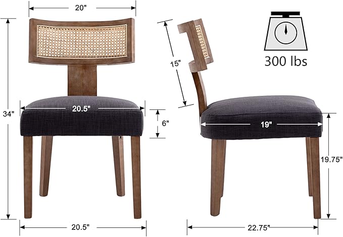 VESCASA Linen Upholstered Dining Chairs