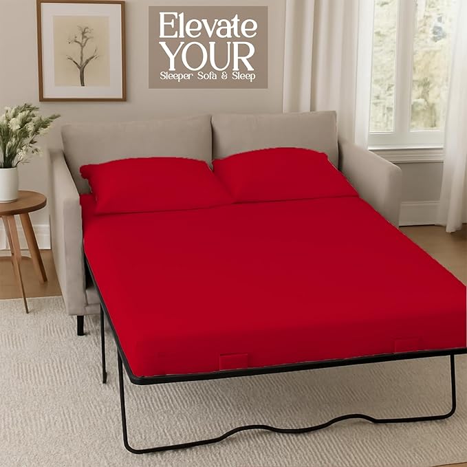 Sleeper Sofa Bed Sheet, 100% Cotton 400 Thread Count, 4 Piece Set, Deep Pocket
