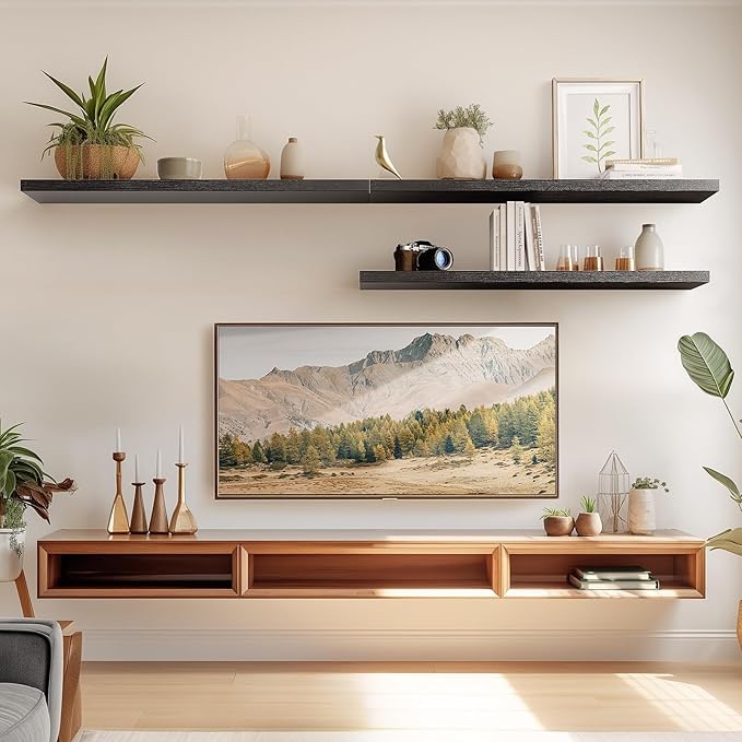 AMADA HOMEFURNISHING Floating Shelves Wall Mounted, 32 x 7 Inch Wall Shelves