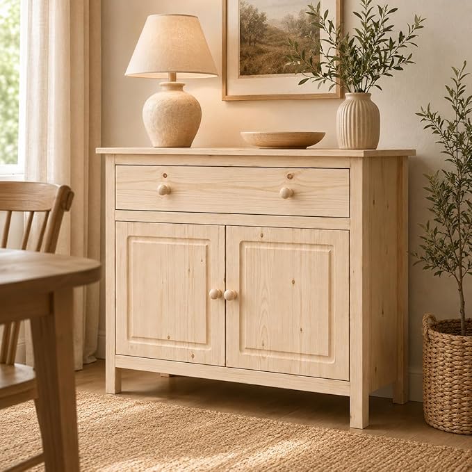 From the Tree Furniture 44" Wide Solid Pine Shaker Sideboard Buffet Cabinet — 2