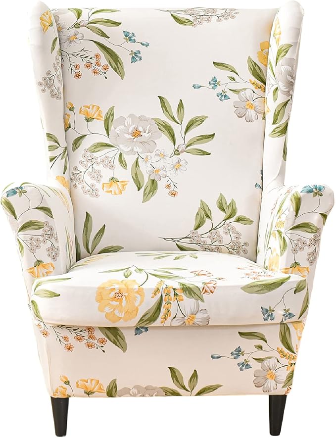 KRFOONN Wingback Chair Covers Slipcovers 2 Piece Stretch Wing Chair Covers