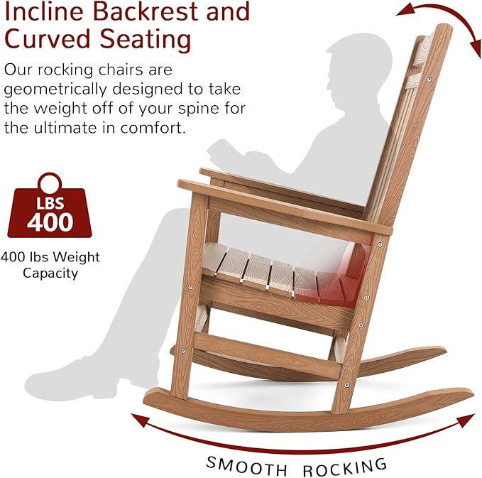Stoog Oversized Outdoor Rocking Chair, Porch Rocker