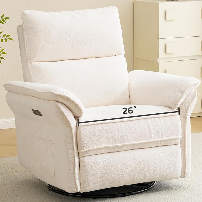 Oversized Power Recliner Chair Swivel Glider
