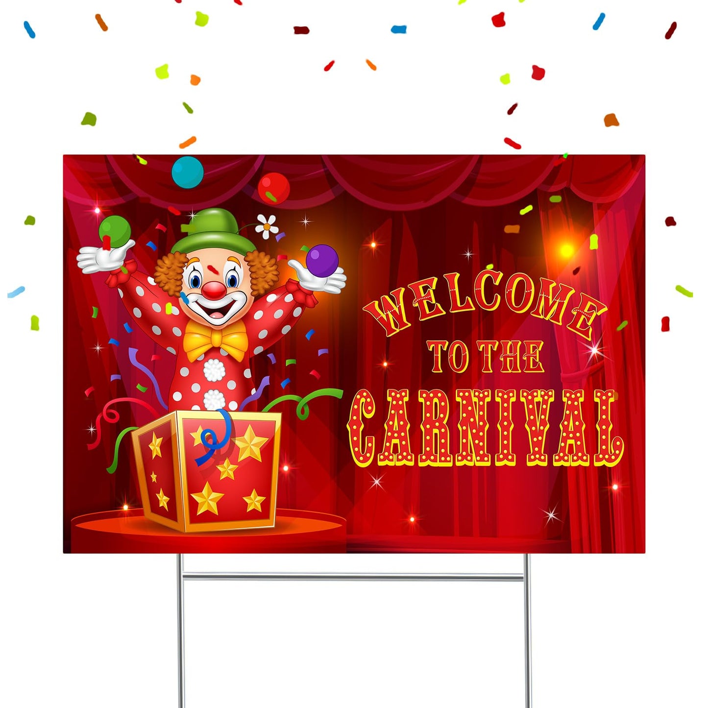 Capoda Welcome to Carnival Yard Decoration Circus Clown Garden Stake Halloween Circus Party Decor Carnival Party Directional Sign for Outdoor Lawn Garden Yard Patio Decor Supplies 24.8 x 16.1 Inch