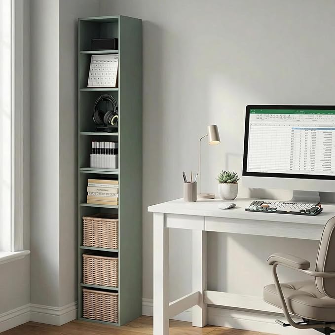 Furinno PASIR Book Shelf, 8-Tier Separable Tall Bookshelf, Stackable Bookcase