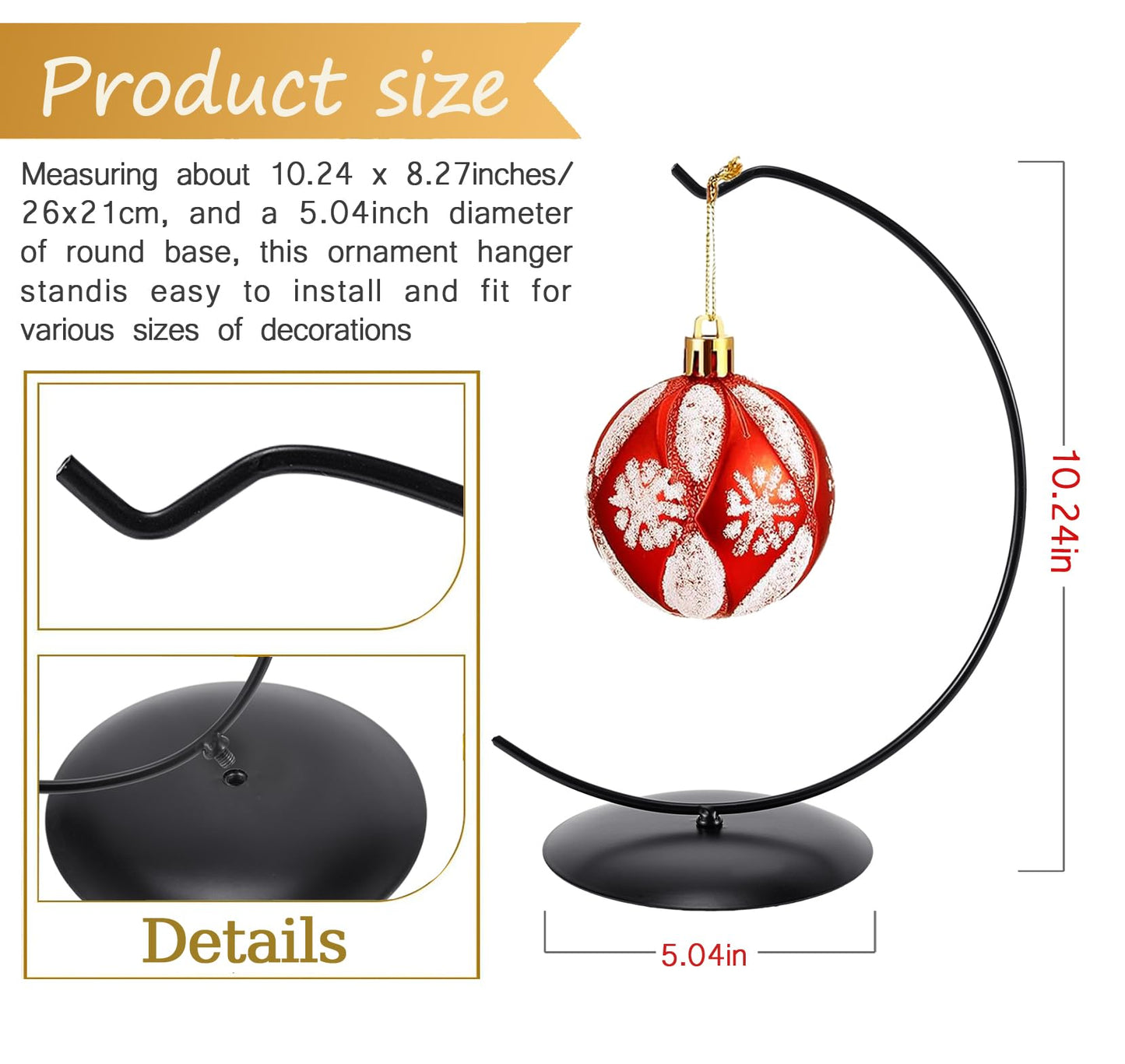 Maibloln Ornament Display Stand Hanger Rack Hook Chrismas Ornament Party Decoration Holder Air Plant Flower Pot Hanging Terrarium Home Office Decoration(C-Style)