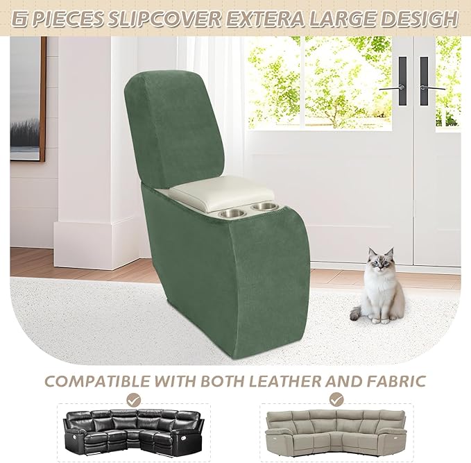 Arfntevss Sectional Recliner Couch Covers Velvet Corner Sectional Sofa Cover