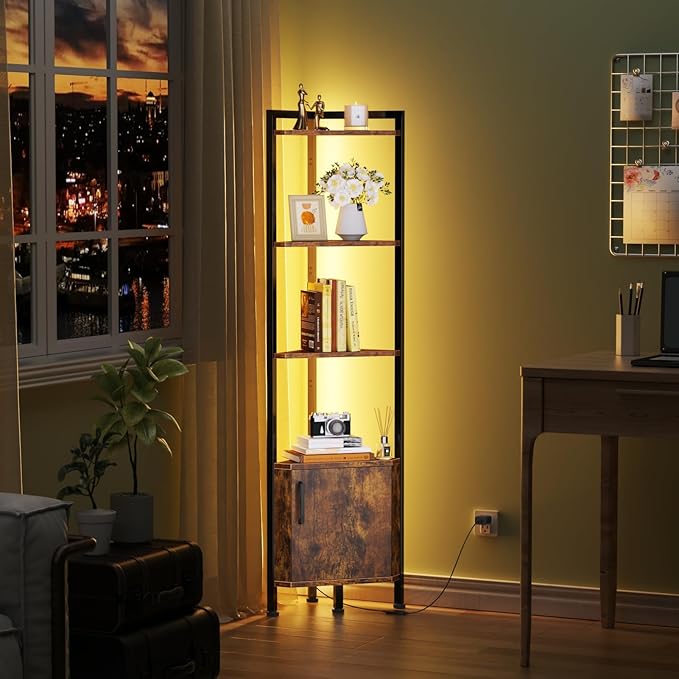 Furnulem Corner Shelf, 5-Tier Corner Cabinet