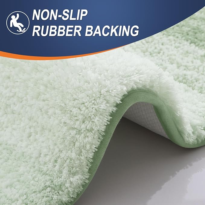 OLANLY Bathroom Rugs Mat 34x21, Extra Soft Absorbent Microfiber Bath Rugs, Rubber Backing, Quick Dry, Machine Washable Bath Mats for Bathroom Floor, Tub and Shower, Home Decor Accessories, Sage Green