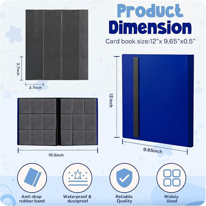 Card Binder, 9 Pocket Trading Card Album Folder,20 Pages, 360 Card Capacity Sports Card Binder, Premium Card Binders Compatible with MTG, TCG, Baseball Cards (Cobalt)