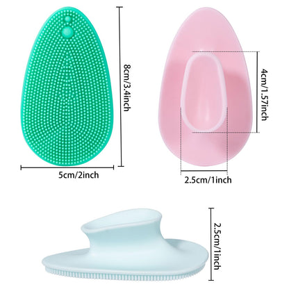 4 Pack Silicone Face Scrubber, Beomeen Facial Cleansing Brush Soft Silicone Facial Exfoliation and Massage Brush Blackhead Scrubber for Men and Women (Black)