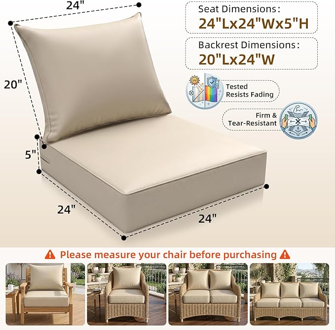 Outdoor Chaise Lounge Chair Cushion