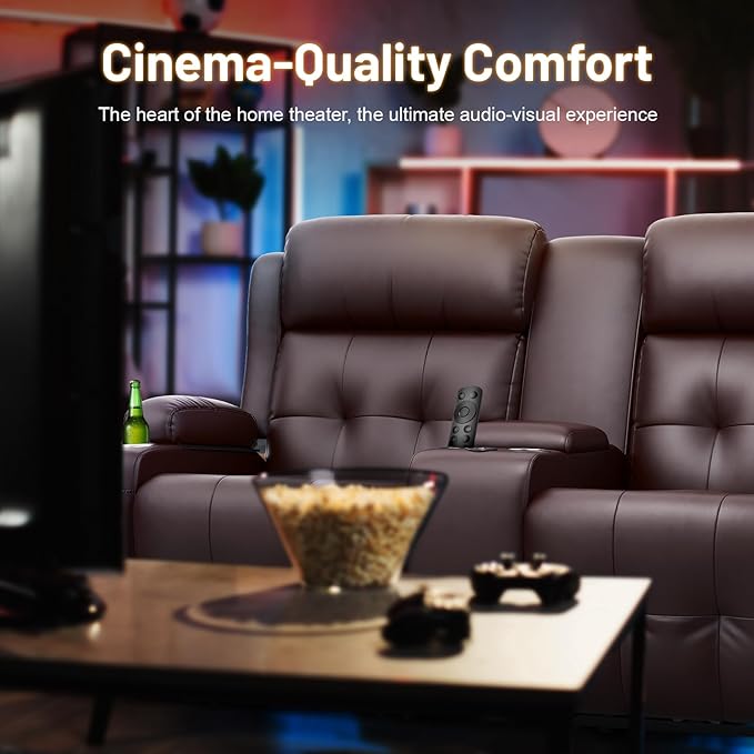 Recliner Sofa Set, Home Theater Seating Wall Hugger Recliners