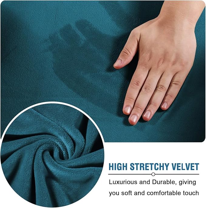 H.VERSAILTEX High Stretch Sofa Slipcover 4 Piece Cover Velvet Furniture