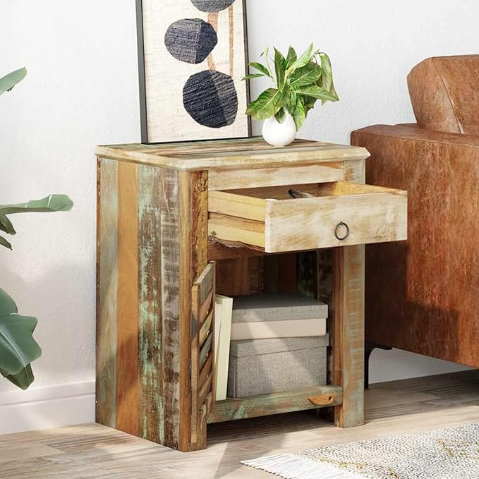 Gecheer Reclaimed Wood End Table