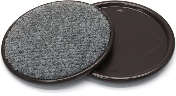 12Pcs Round Metal Felt Furniture Caster Cups, 4Inch Carpet-Bottom Furniture