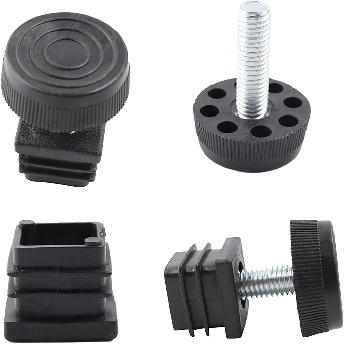 8Pcs Adjustable Leveling Feet, Square Insert Kit, Furniture Glide Leveler