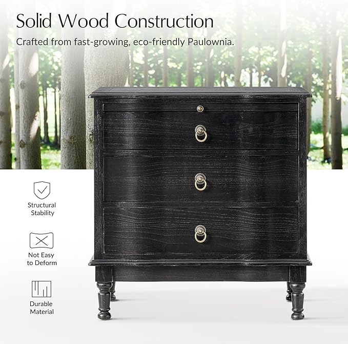 HULALA HOME Solid Wood End Table Set of 2