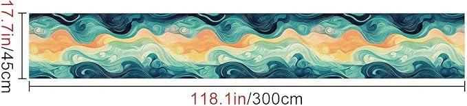 HOMETITUTE Sunset Swirl Landscape Wallpaper Peel and Stick Contact Paper Wall