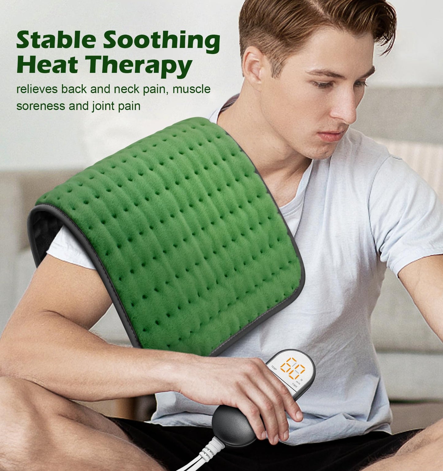 Heating pad for Back, Neck, Shoulder, Cramps and Leg Pain Relief, Heat Pads Christmas Gifts for Women, Men, Mom, Dad, Auto-Off,Machine Washable,Moist Dry Heat Options,Extra Large 12"x24"