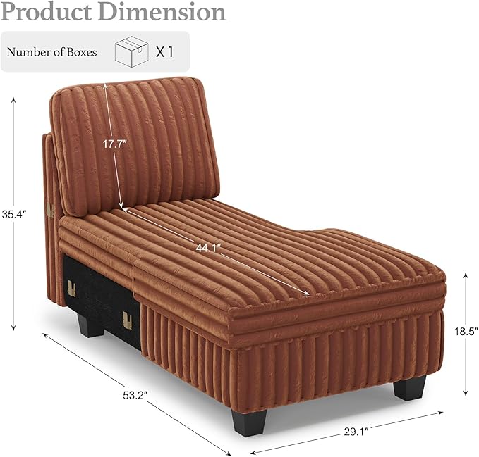 Belffin Modular Sectional Storage Chaise Module