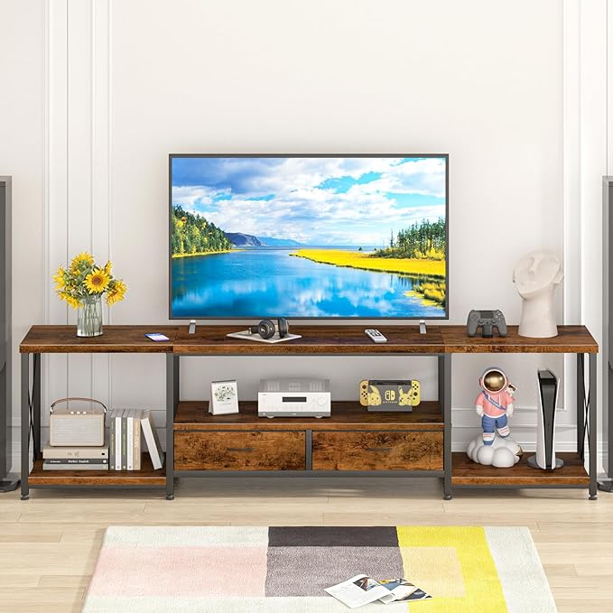 GYIIYUO TV Stand with Fabric Drawers