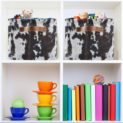 Cow Rectangular Storage Basket Organizer Bin Shelf Baskets For Clothes Gifts For Home Office Dorm
