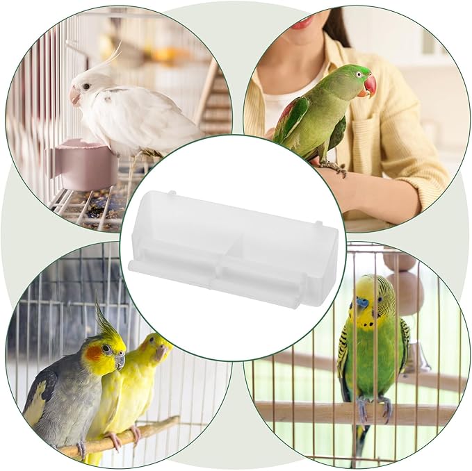GANAZONO 2pcs Automatic Outdoor Bird Feeder Hanging Bird Seed Tray Anti-Splash Parrot Food Dispenser Suitable for Wild and Parakeets