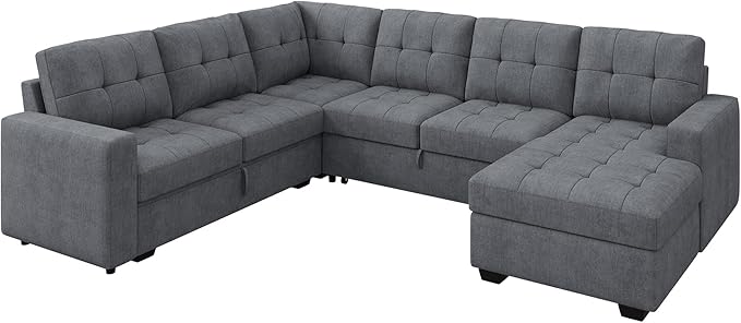 HONBAY Sectional Sleeper Sofa, Sleeper Sofa Couch