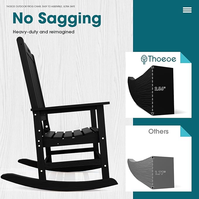 THOEOE Oversized Rocking Chair, Outdoor Rocking Chair