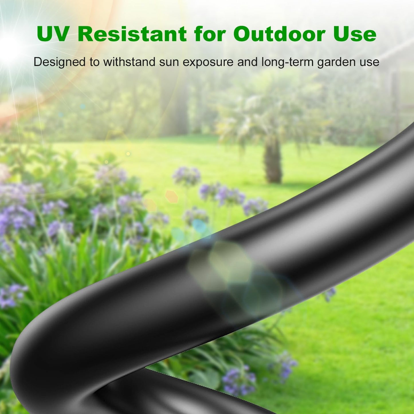 5/16 Inch Blank Drip Irrigation Tubing, 60FT Distribution Hose for Garden, Greenhouse & Raised Beds, Flexible UV-Resistant Watering Line for Drip Irrigation Systems