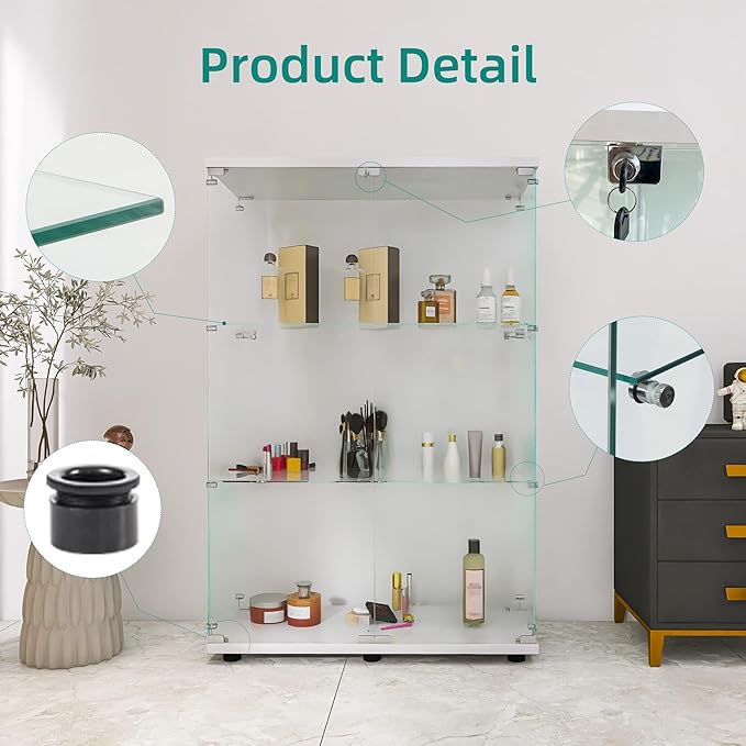 LFT HUIMEI2Y Glass Display Cabinet 3-Shelf