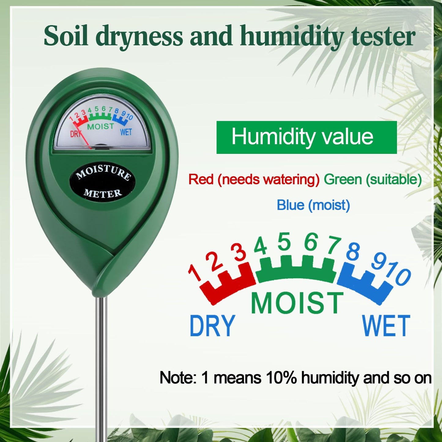 Reallnaive 6 Pcs Indoor Watering Can Set 1/2 Gallon Can 6.8 oz Spray Bottle 17 oz Squeeze Bottle Plant Watering Globes Soil Moisture Meter Small Spraying Set for Indoor Outdoor Plants (Dark Green)