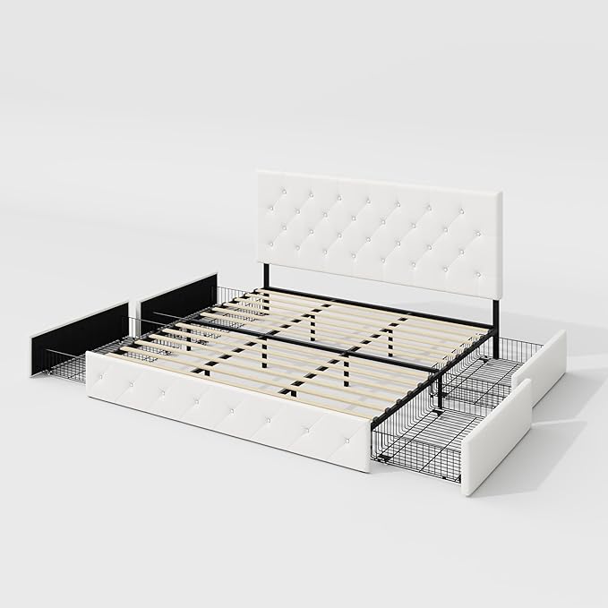 Allewie King Size Platform Bed Frame