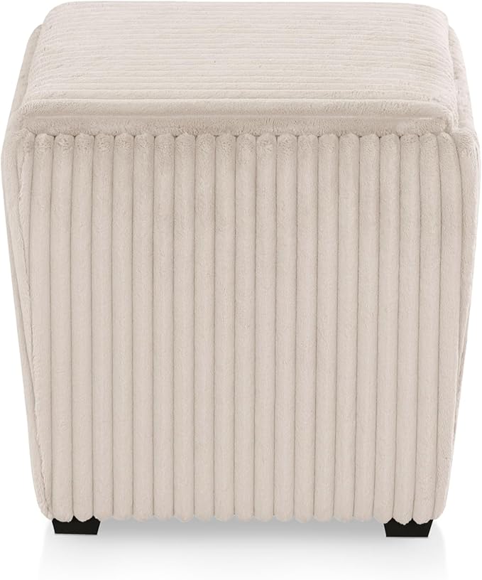 Furniture of America Lennox Modern Chenille 17-inch Square Storage Ottoman