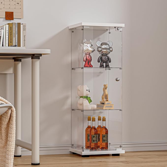 FANYUSHOW 3-Shelf Glass Display Cabinet