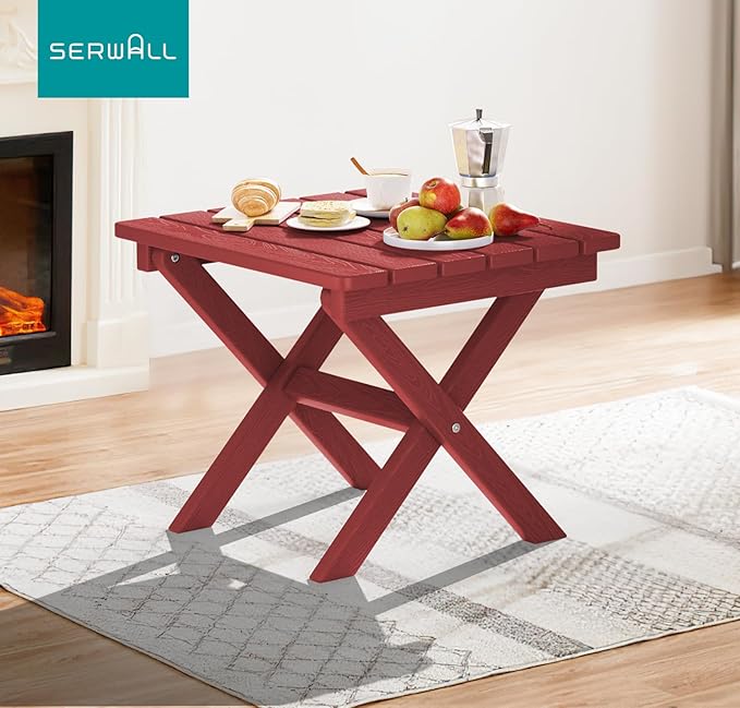 SERWALL Folding Outdoor Side Table Set of 4, Small Adirondack Side Table