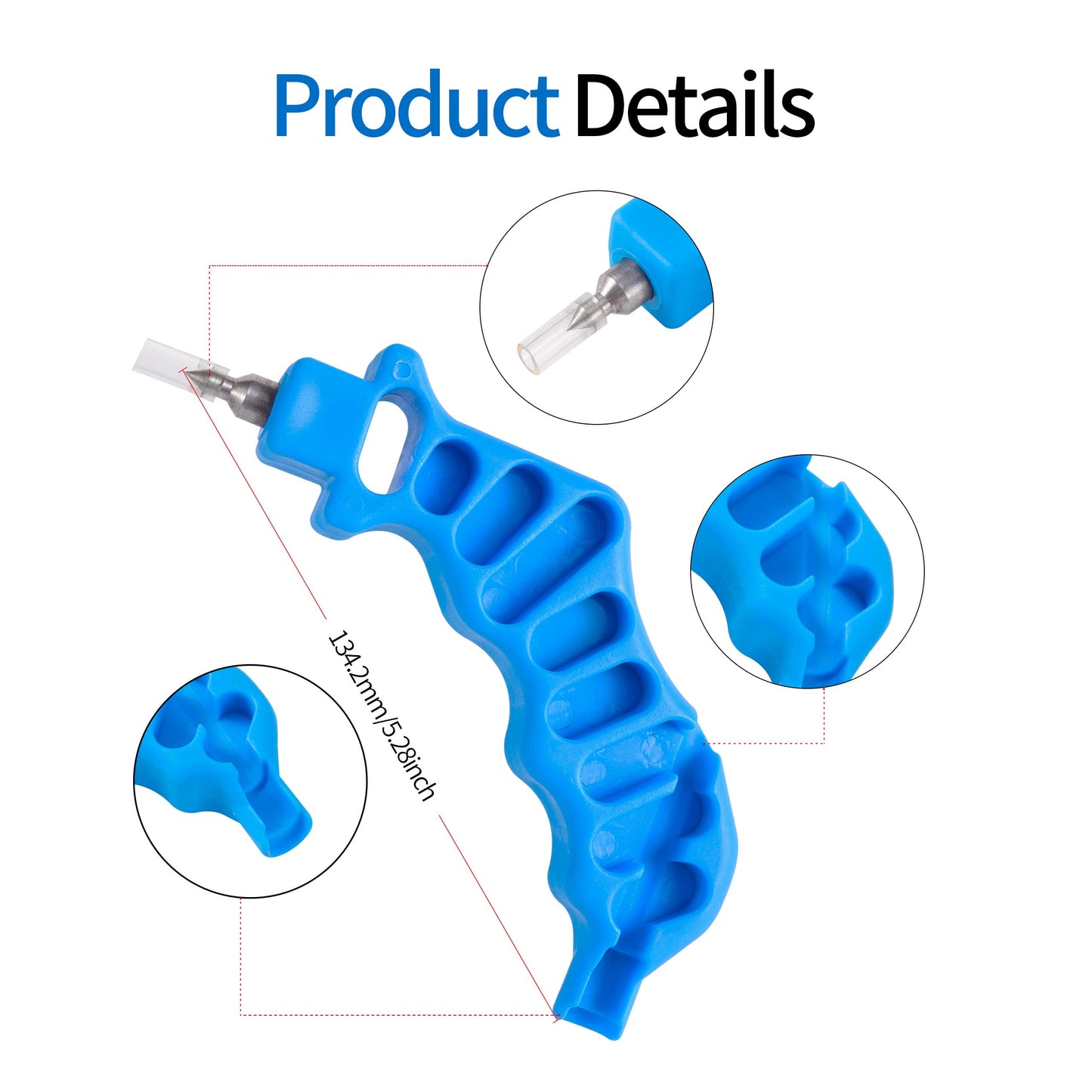 FOGWOWO 2-in-One Drip Irrigation Tubing Hole Punch with 20 pcs Plugs,Drip Irrigation Tool Used for 1/4 inch Fitting and Emitter Insertion,1 Pcs-Blue