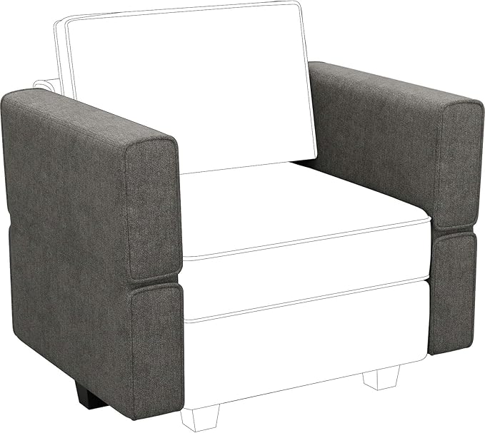 Belffin Fabric Modular Sectional Sofa Armrest Backrest Module Couch Side