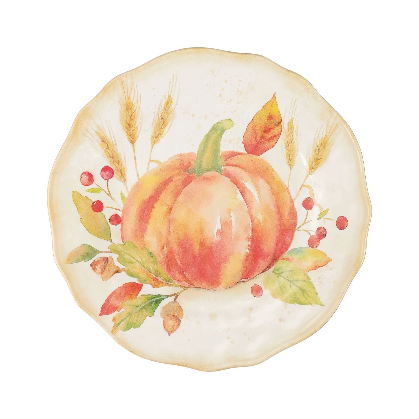 UPware 12 Piece Pumpkin Melamine Dinnerware Sets, Outdoor Dishes Set, Plates and Bowls Sets, Autumn Thanksgiving Decorations, Service for 4, Orange