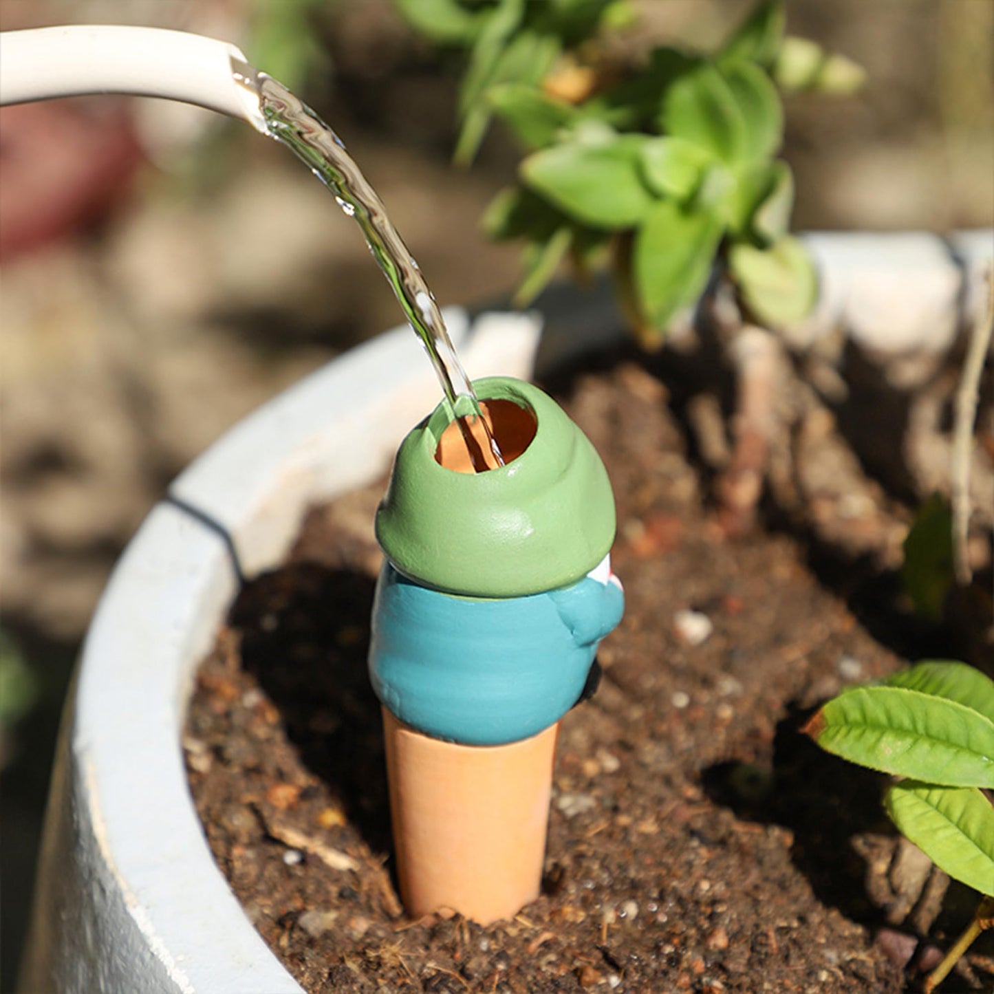 GQIRIL Plant Terracotta Watering Spikes - 4 Pack Plant Self Water Globes Bulbs Insert Irrigation for Indoor Outdoor While Away, Self-Watering Planters Devices with Slow Release System for Garden