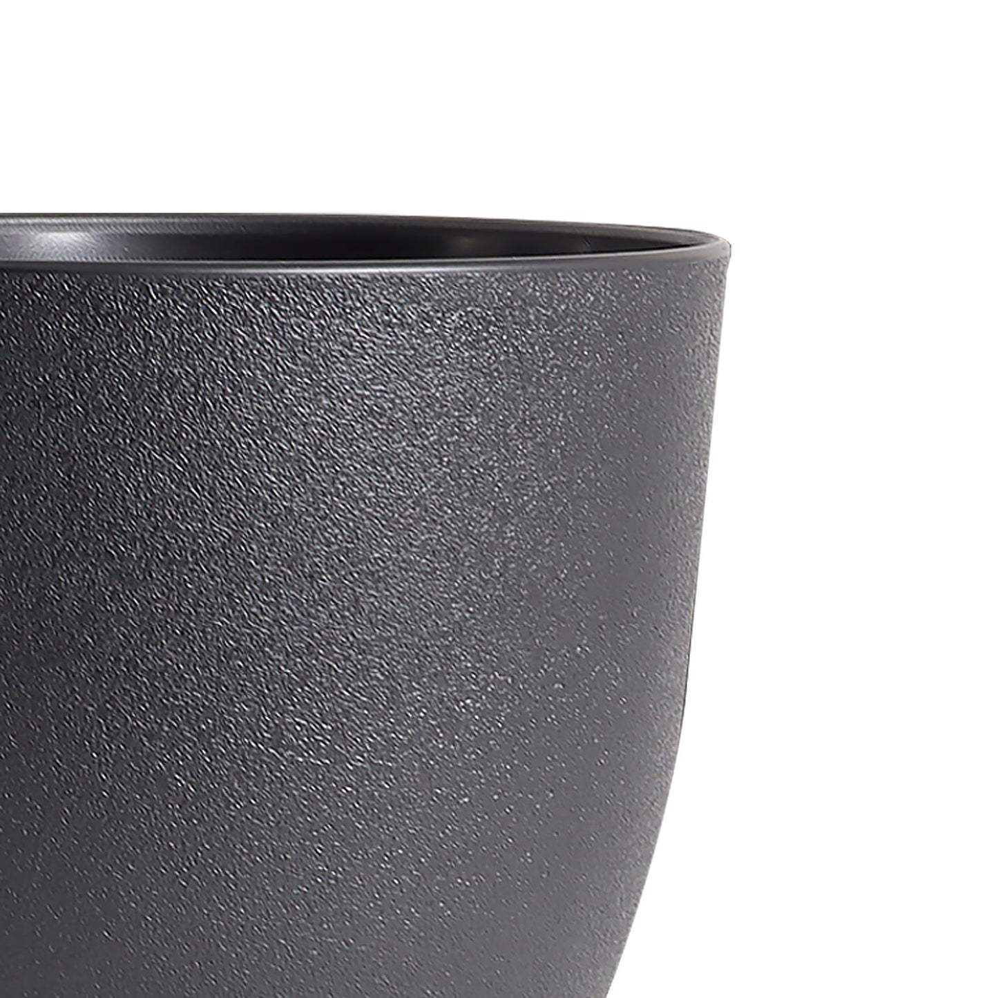 WSMKSZ 12/10/9 inch Big Flower Pots, 3 Pack Modern Decorative Plastic Planters with Drainage Holes and Tray, Plant Pots for Indoor Outdoor Plants, Black