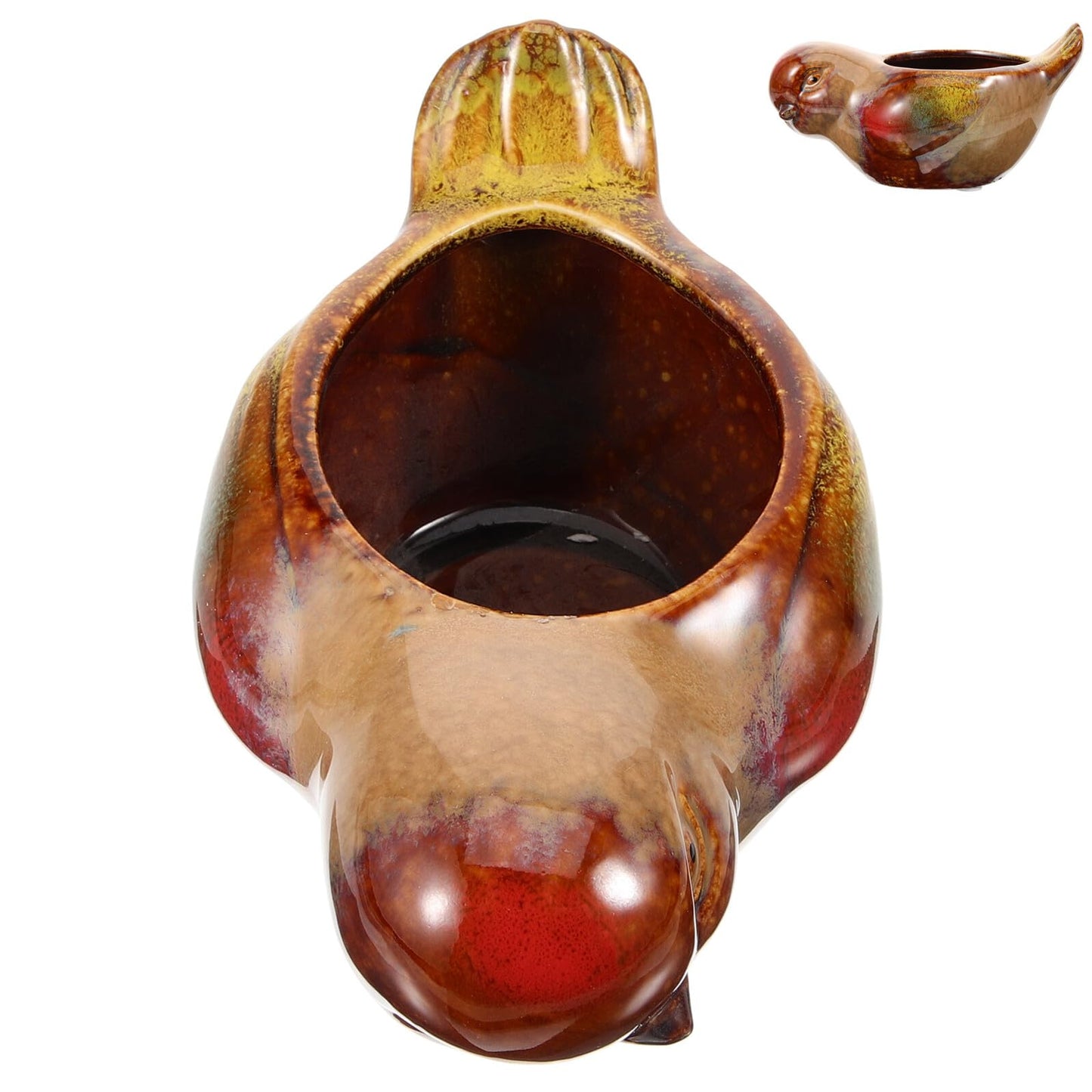 IMIKEYA Ceramic Planter Pot Small Bird Succulents Flower Pot for Indoor Outdoor Gardening Balcony Decorative